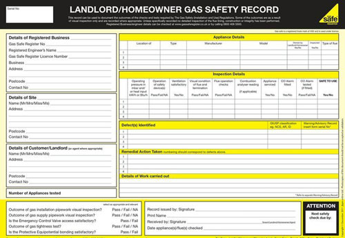 GAS SAFETY CERTIFICATE